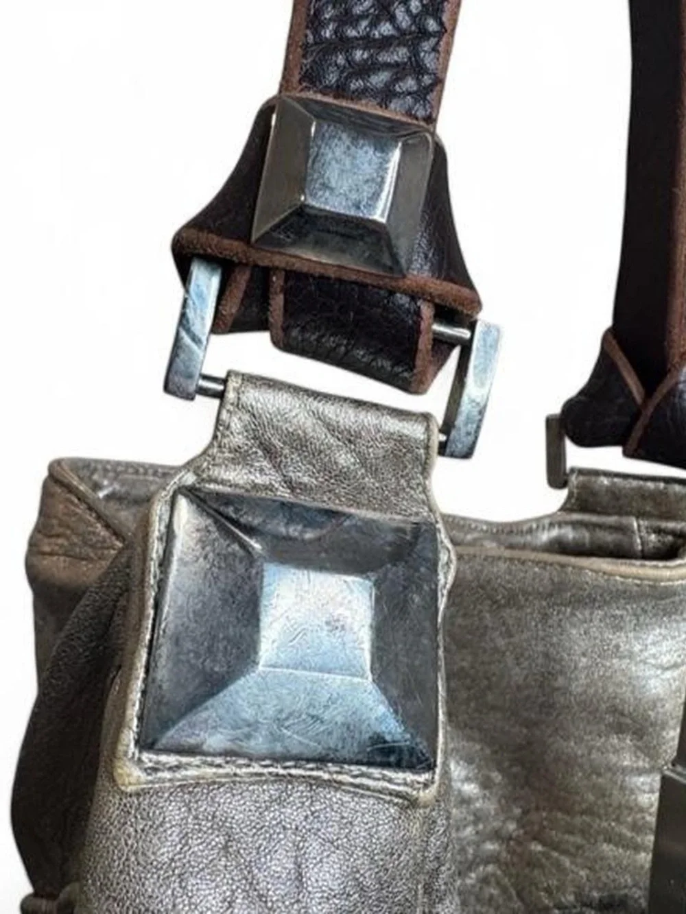 Y2K Vintage Tylie Malibu metallic leather slouchy hobo bag